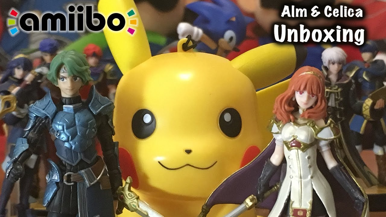 Alm & Celica Amiibo Unboxing plus a Pikachu Phone charger!