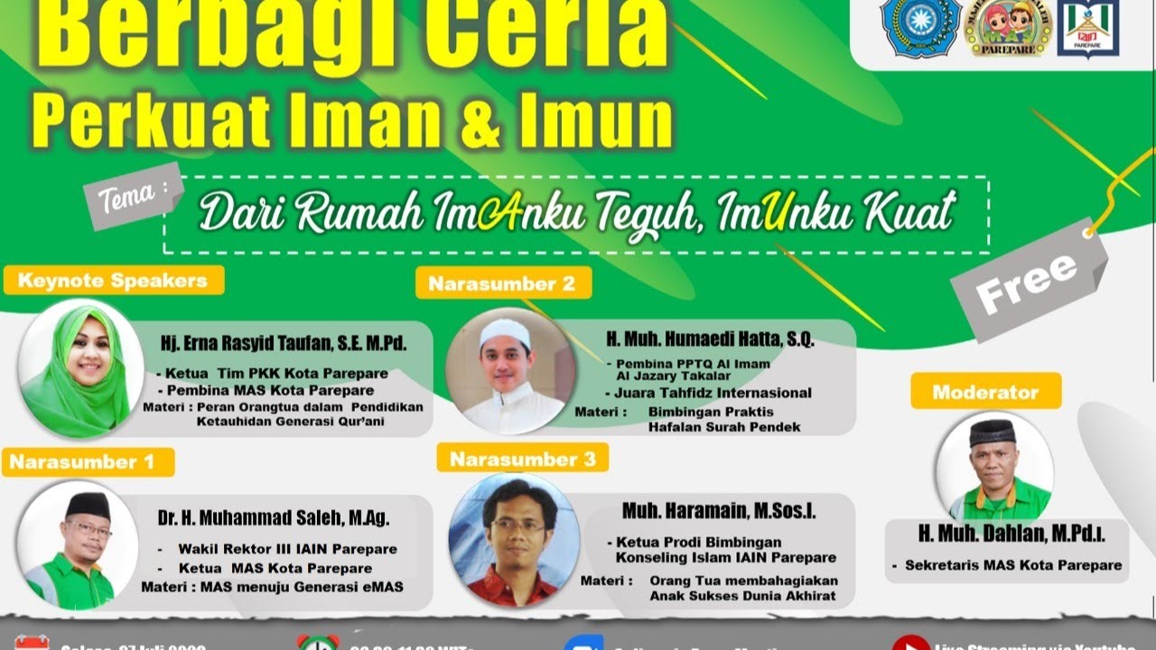 Webinar Majelis Anak Shaleh Parepare: Dari Rumah Imanku Teguh, Imunku Kuat