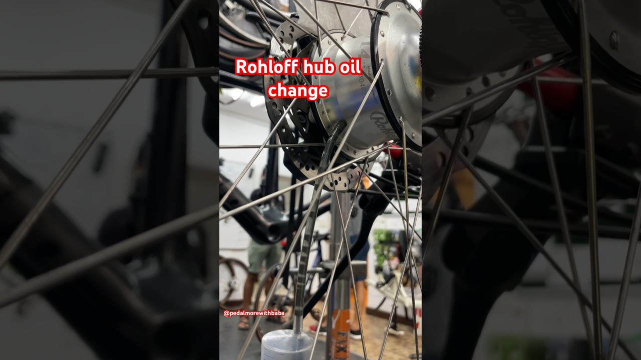 Rohloff internal gear hub oil change #cyclingvlog #cycling #cyclinglife #bikemechanics #bikeassembly