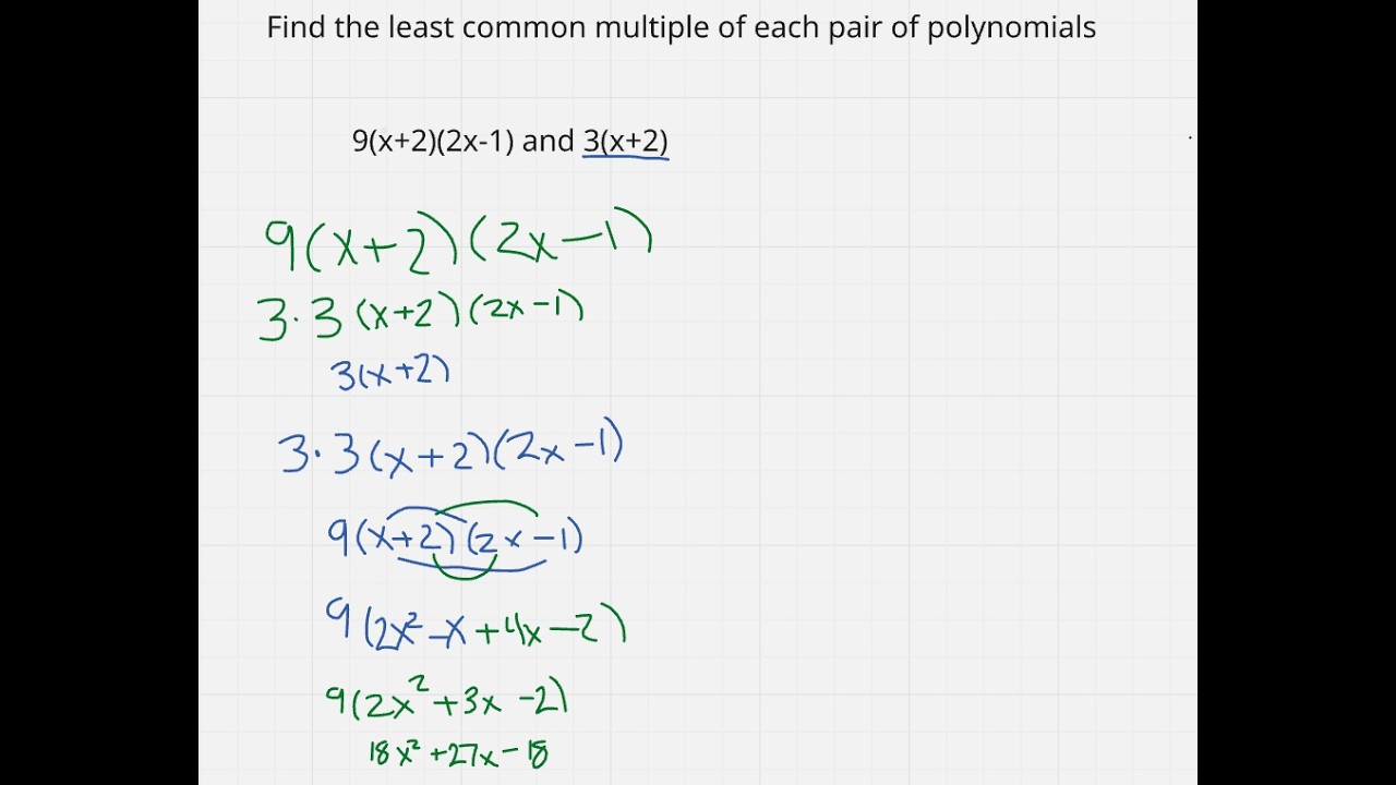 Finding the least common multiple of a polynomial part 1 Algebra 2