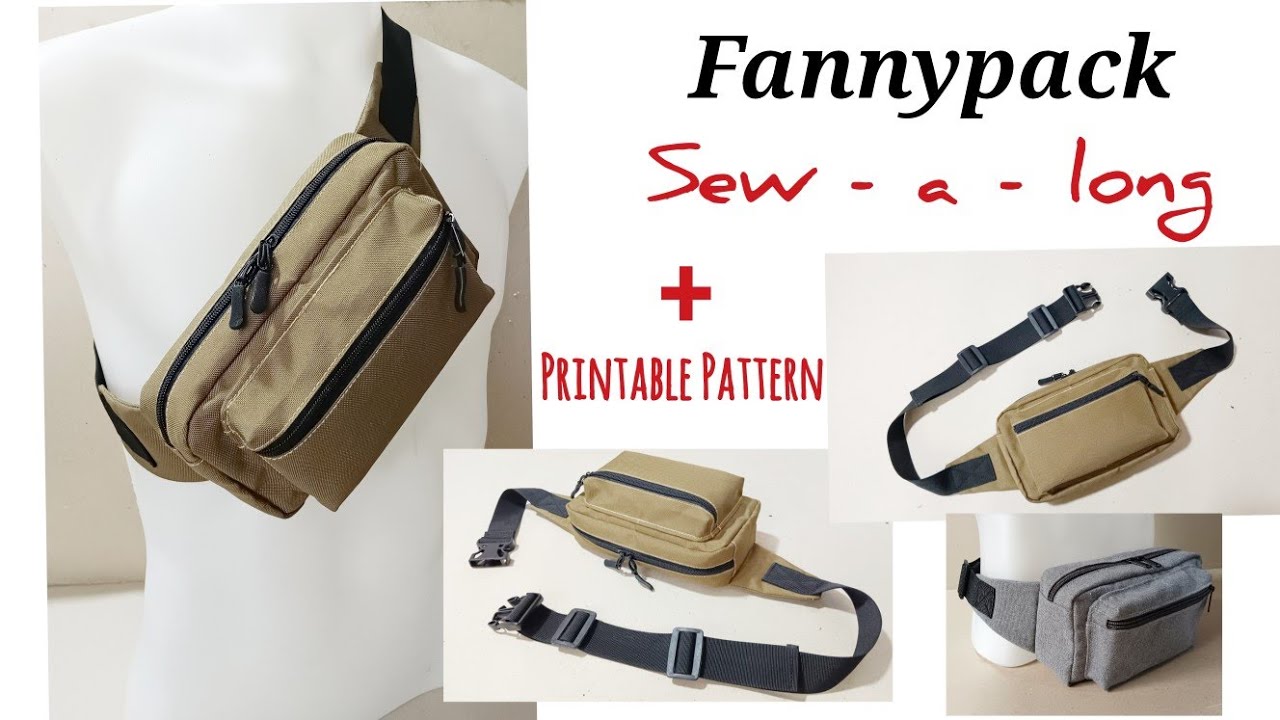 DIY FANNY PACK WAIST BAG VIDEO SEWING TUTORIAL / sew - a - long #3