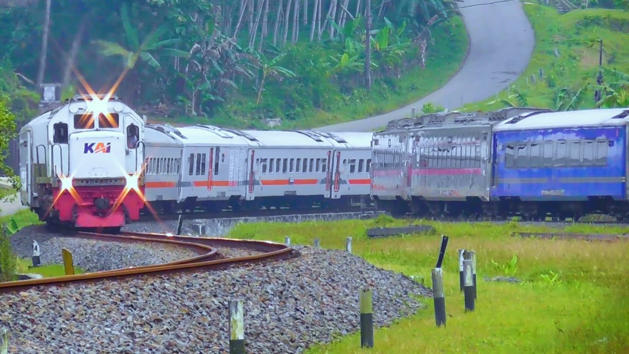 TOP‼️19 KERETA API PANJANG MELIBAS TIKUNGAN TAJAM RANCAMAYA