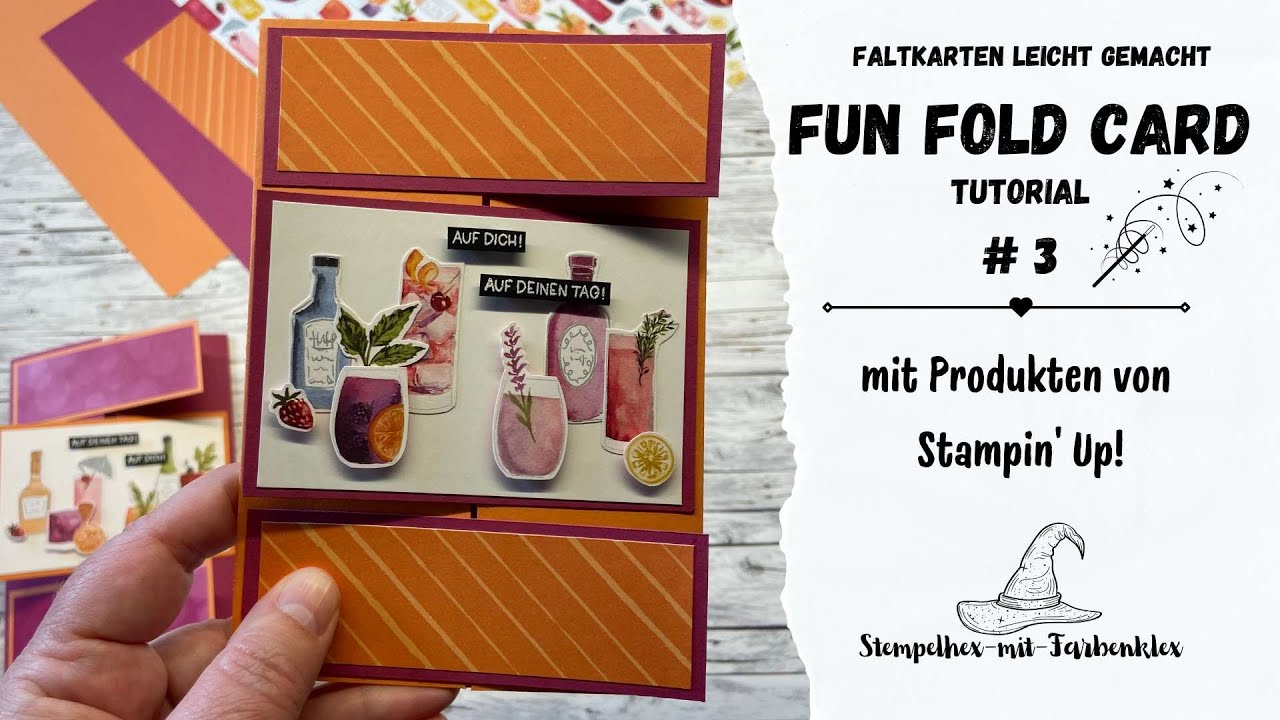 Faltkarten leicht gemacht: Three Panel Gatefold Card mit 🍹✨ Gute-Laune-Deko | Fun Fold Tutorial #3