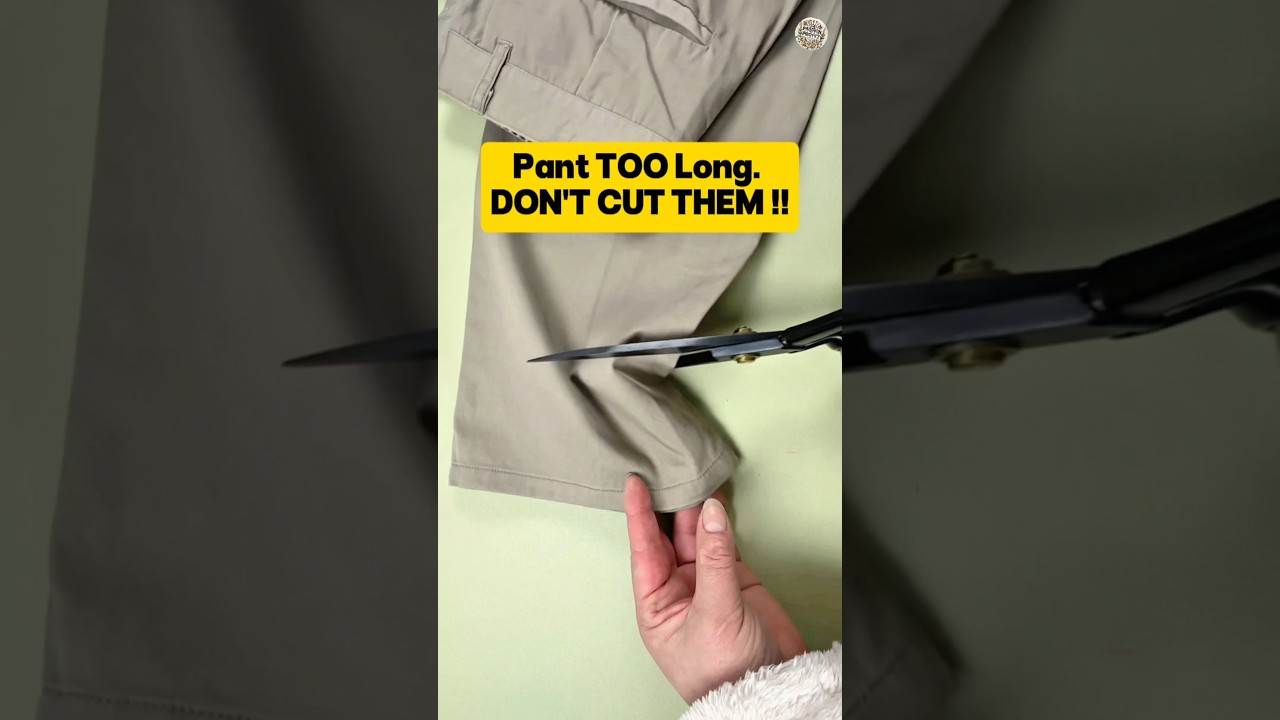 How to Shorten Pants by Hand &mdash;No Tailor, No Machine! Fix Long Pants in Minutes #shorts #sewing #tips