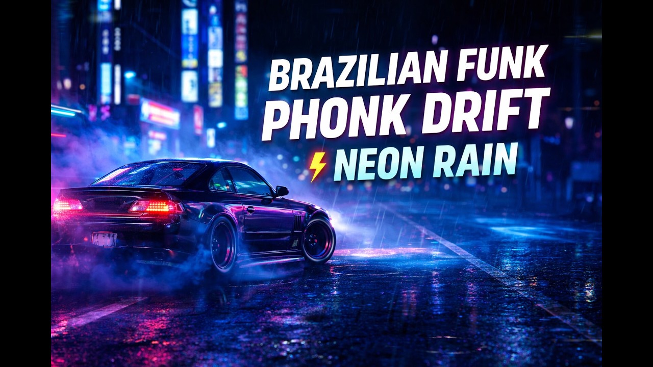BRAZILIAN FUNK PHONK DRIFT ⚡ Neon Rain Ride | 155 BPM | 4K Visuals