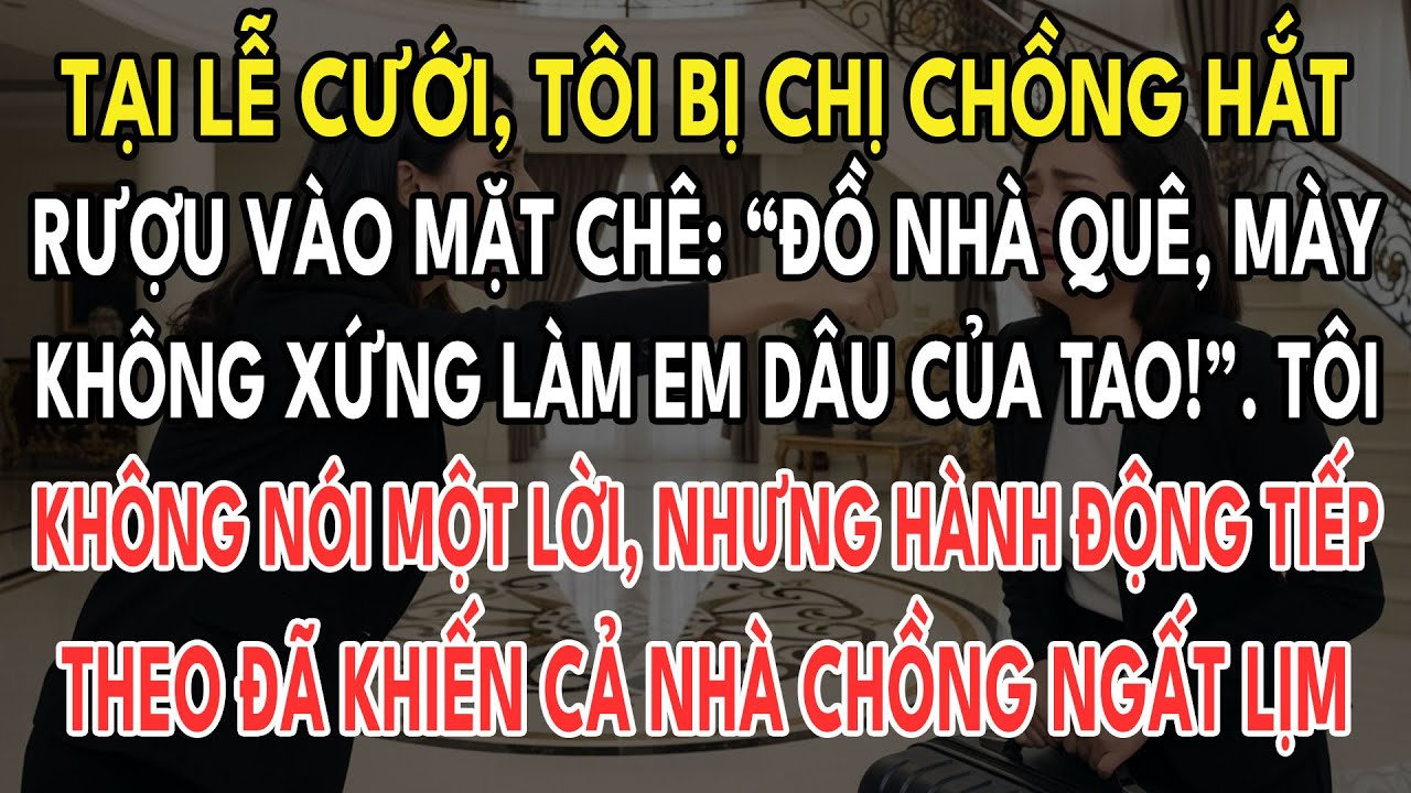 Tại Lễ Cưới, Tôi Bị Chị Chồng Hắt Rượu Chê Là Nhà Quê, Tôi Làm 1 Việc Khiến Cả Nhà Chồng Ngất Lịm...