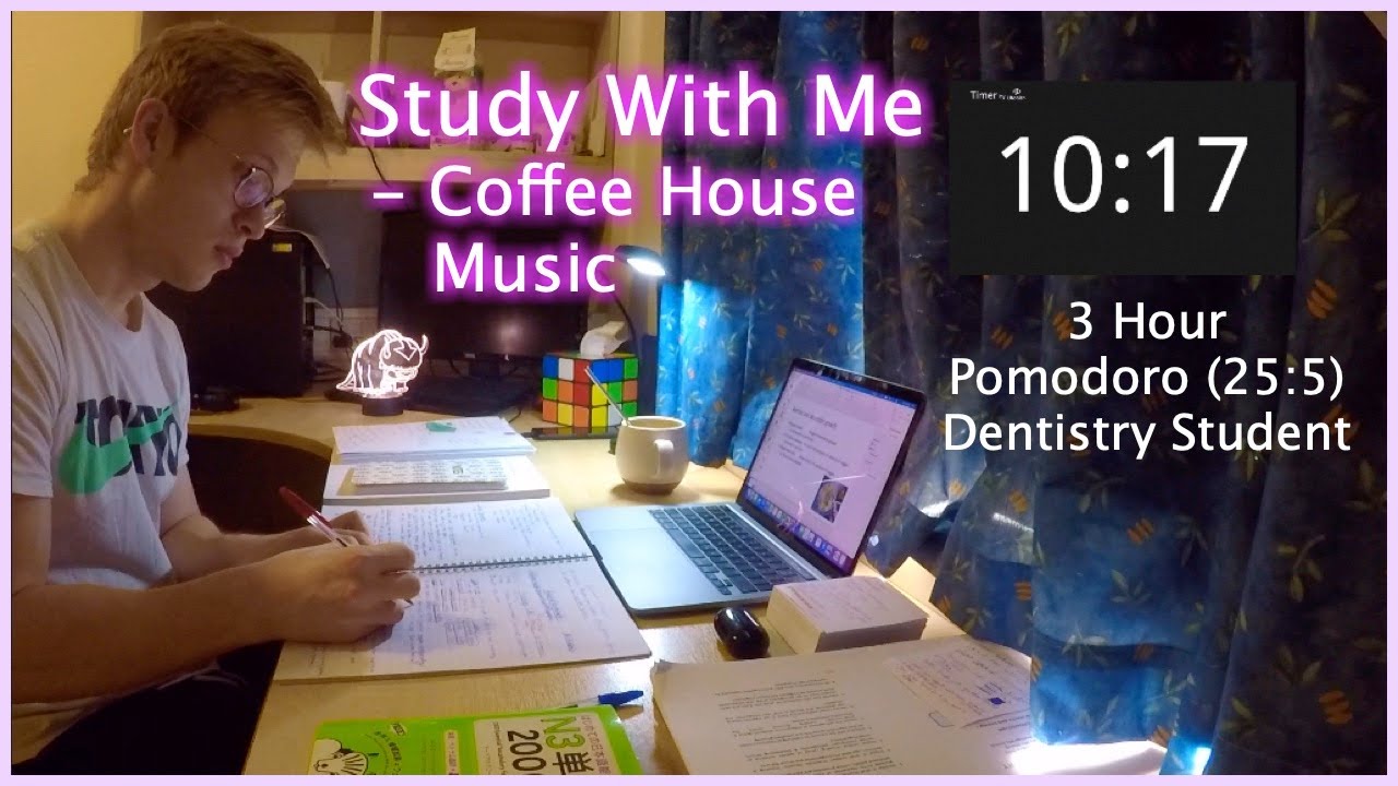 Study With Me - ☕️Coffee House Music | 3 Hour Pomodoro (25:5)