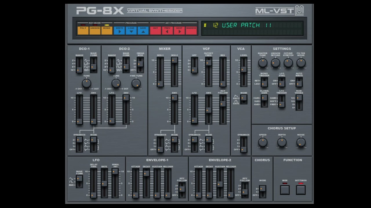 FREE SYNTH: PG-8X Plugin - No Talking Demo - Part 1