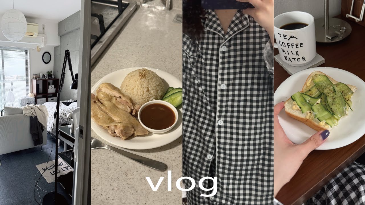 vlog | am7時とある1日のvlog🪺コーヒーで始まる朝.家事.パンレシピ🍞カオマンガイ作り