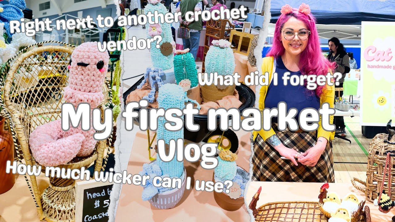 Crochet Market Vlog 🌵 Results & using things from around my house
