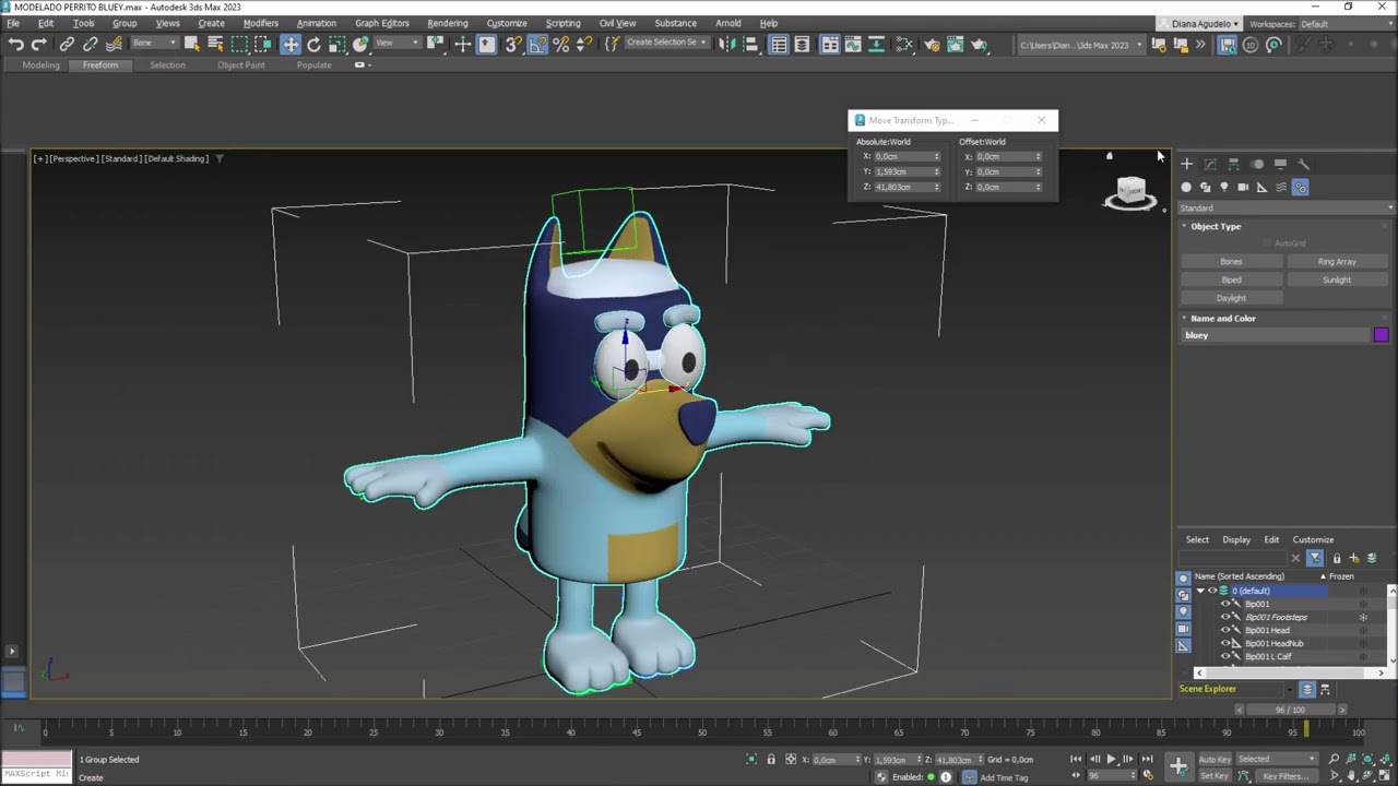 CURSO 3DS MAX 2023: BIPED+SKIN PARA ANIMACIÓN DE PERSONAJE 