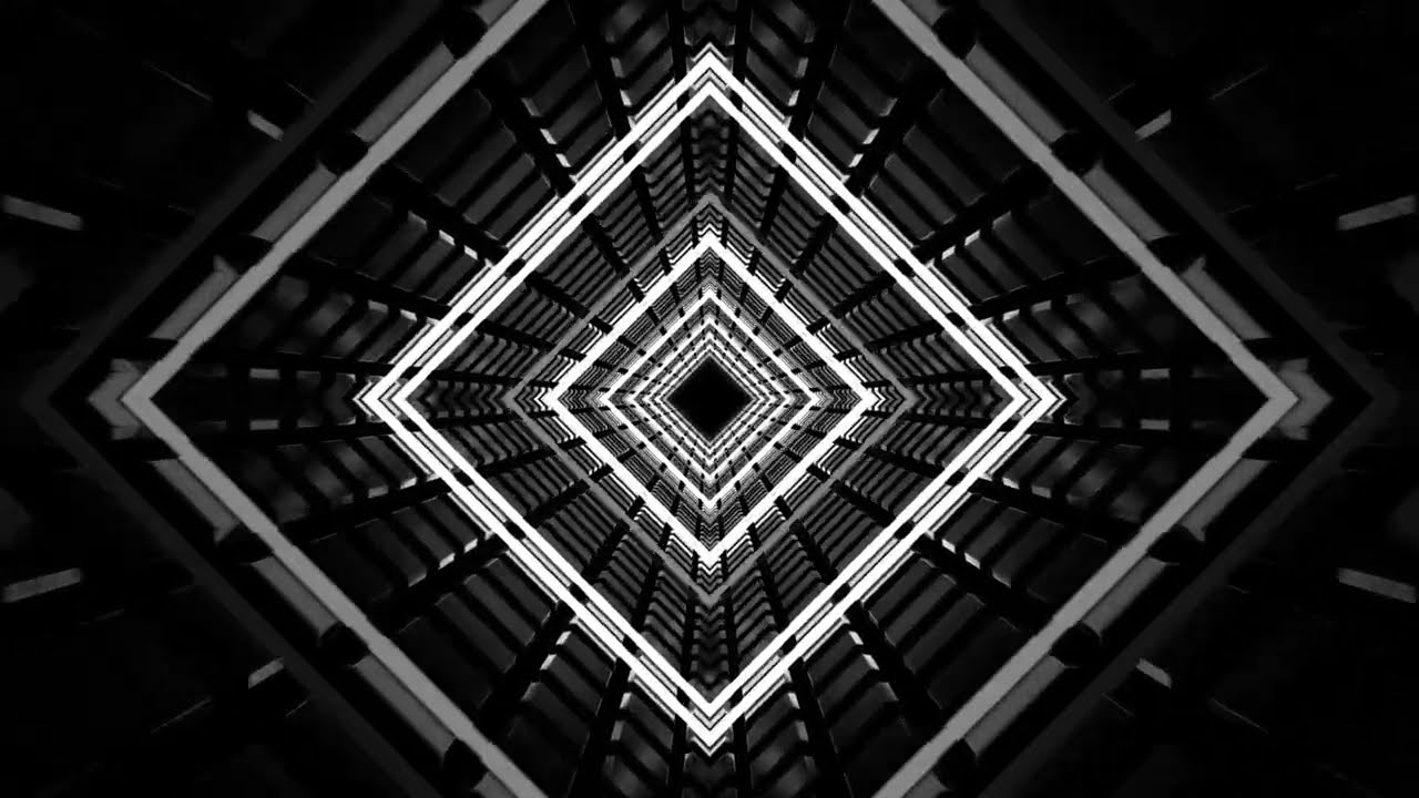 Monochrome Mind Tunnel | Hypnotic Black & White Psychedelic Visuals
