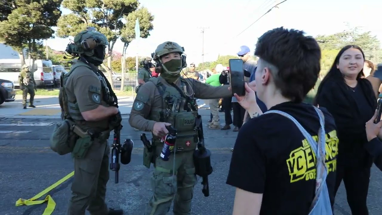 TEAR GAS DEPLOYMENT-  Protesters Confront Federal Agents in Oxnard, California