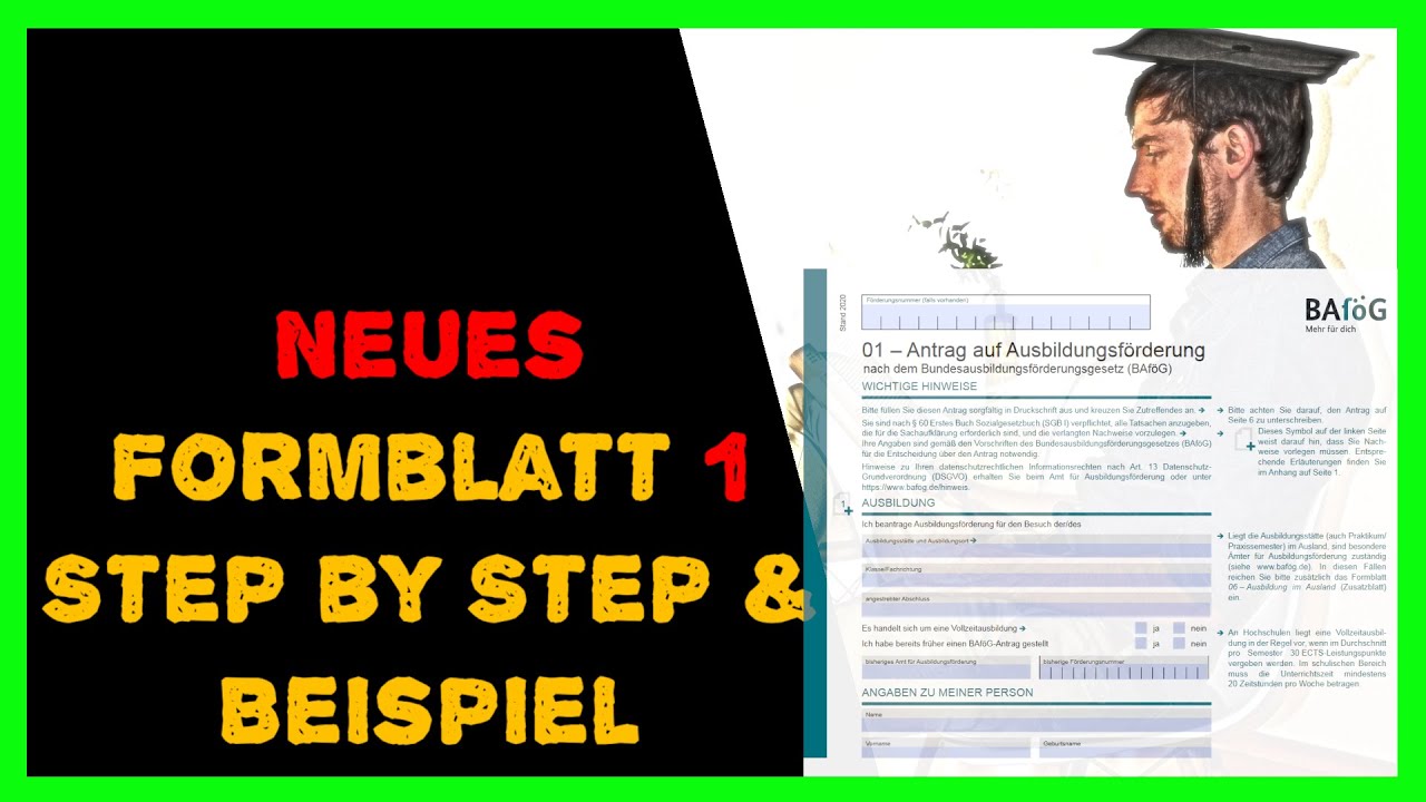 BAf&ouml;G Antrag - Das neue Formblatt 1 2025 - Antrag Ausf&uuml;llhilfe - inklusive Beispiel!