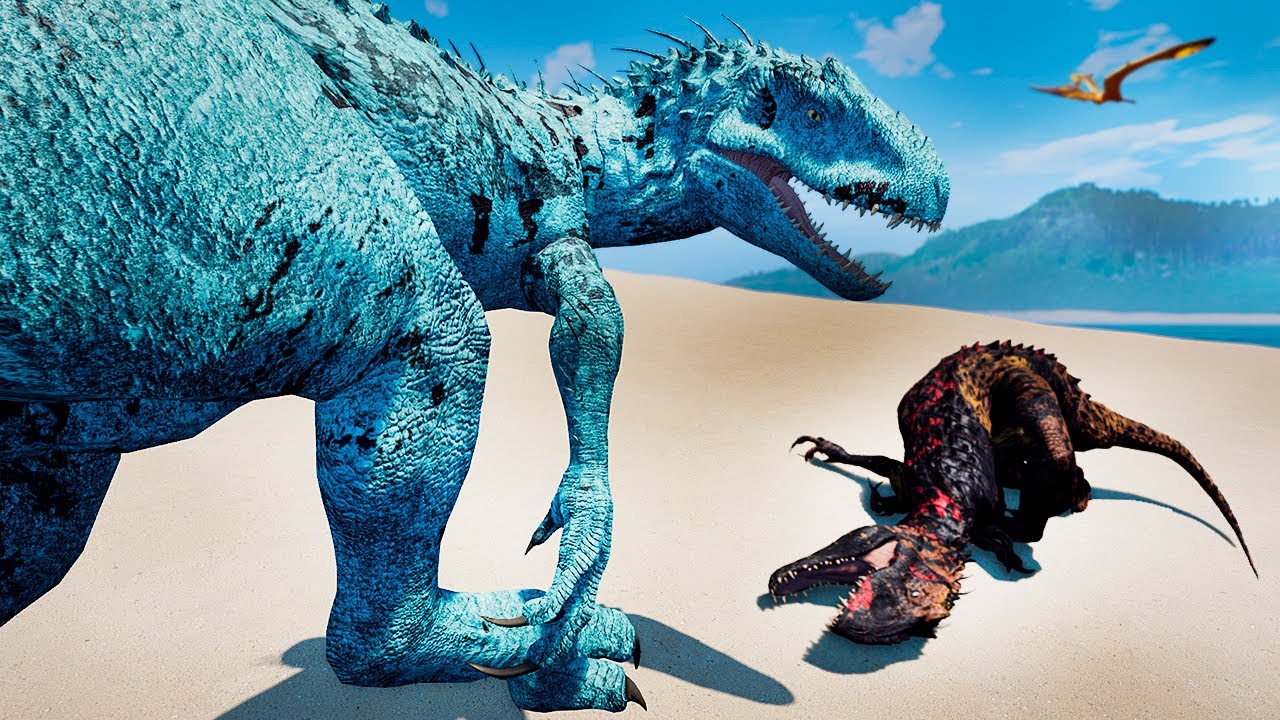 Blue Indominus Rex! Predando Outras Indominus e Hypos! REX Atrevido | The Isle | (PT/BR)