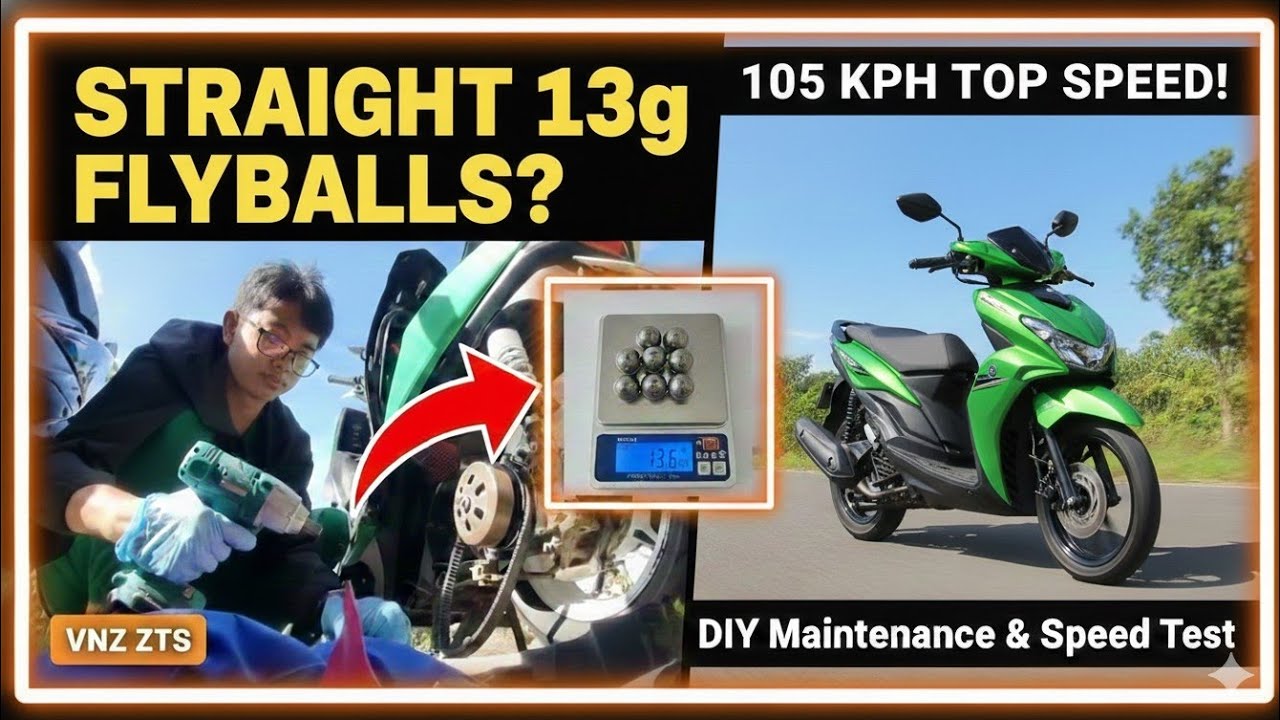 Yamaha Mio Gravis DIY CVT Cleaning & Flyball Upgrade | Top Speed Test