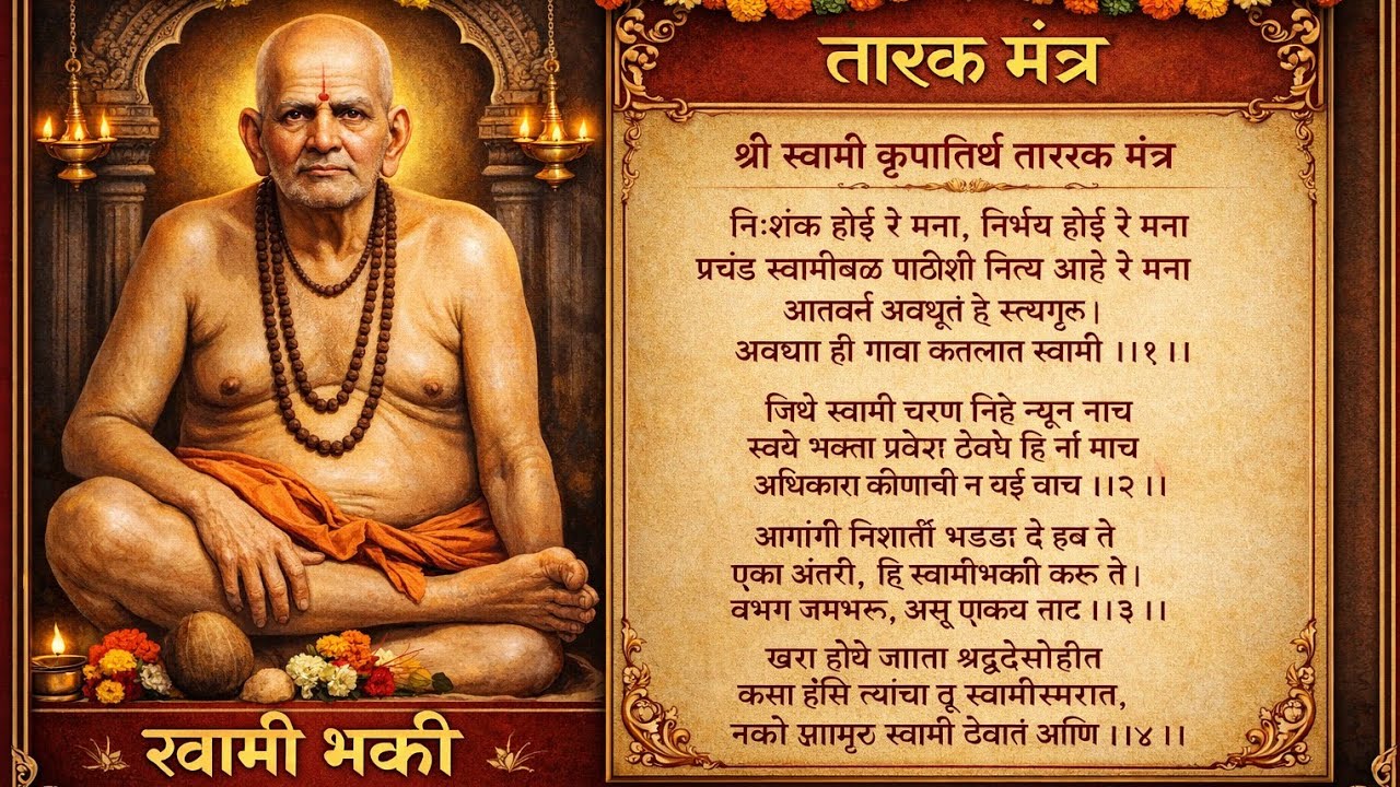 श्री स्वामी समर्थ तारक मंत्र‌ निशंक हो रे मना निर्भय होले मना