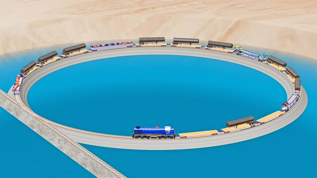 Impossible Rail Tracks vs Trains - Beamng Drive