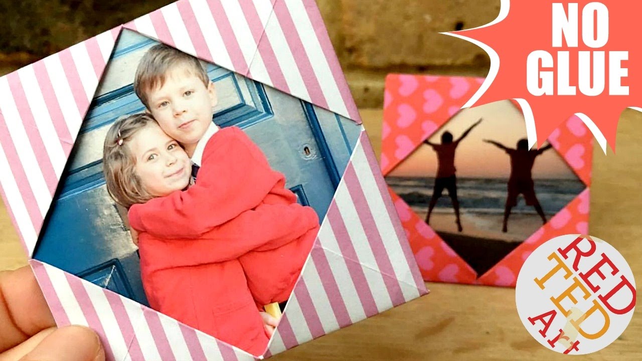 Easy Paper Photo Frame - NO GLUE - Inexpensive Room Decor DIY - Card DIY