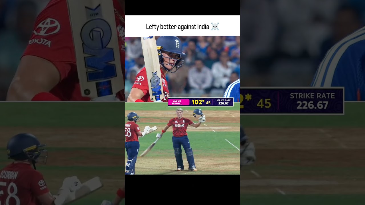 jacob bethell 105 in 48 ball india vs england match highlights#t20worldcup #indvseng semi final