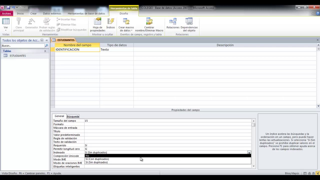 Microsoft Access Tablas