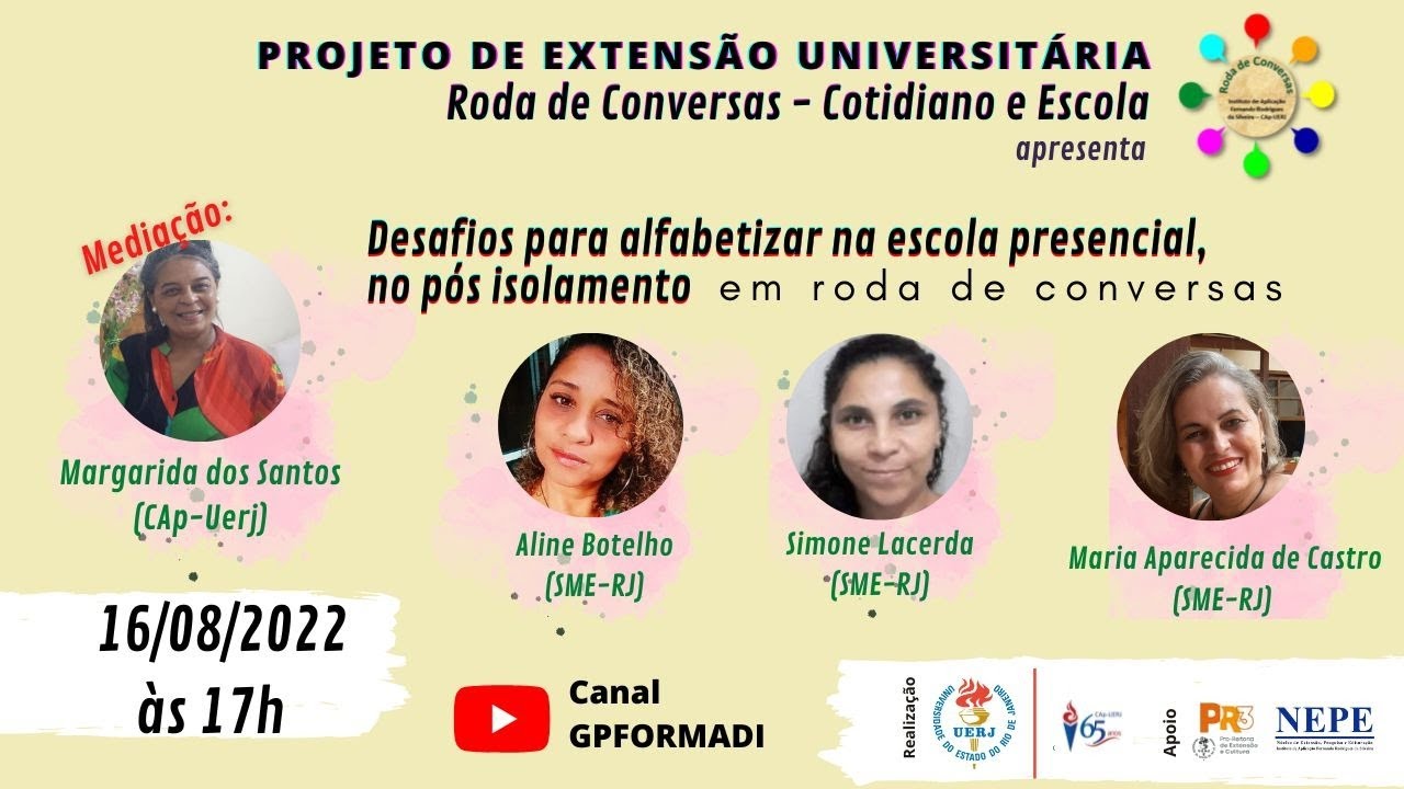 DESAFIOS PARA ALFABETIZAR NA ESCOLA PRESENCIAL NO PÓS ISOLAMENTO em roda de conversas