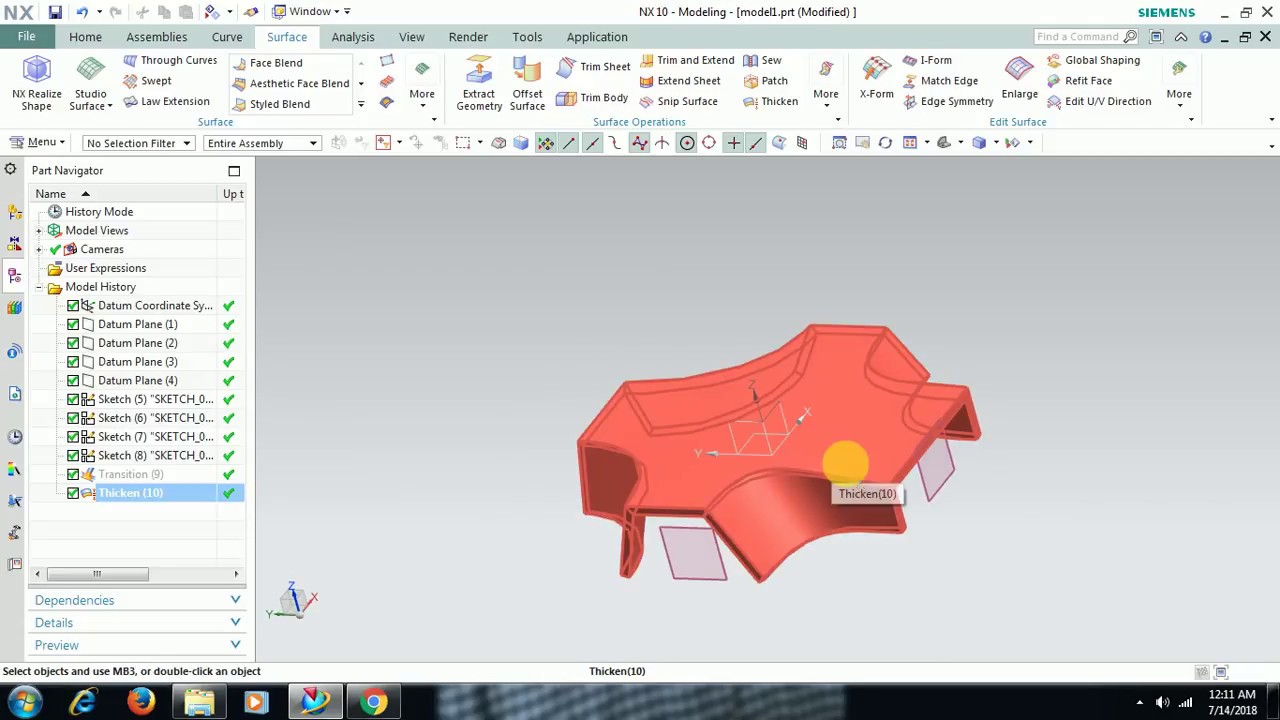 TRANSITION COMMAND IN UG NX