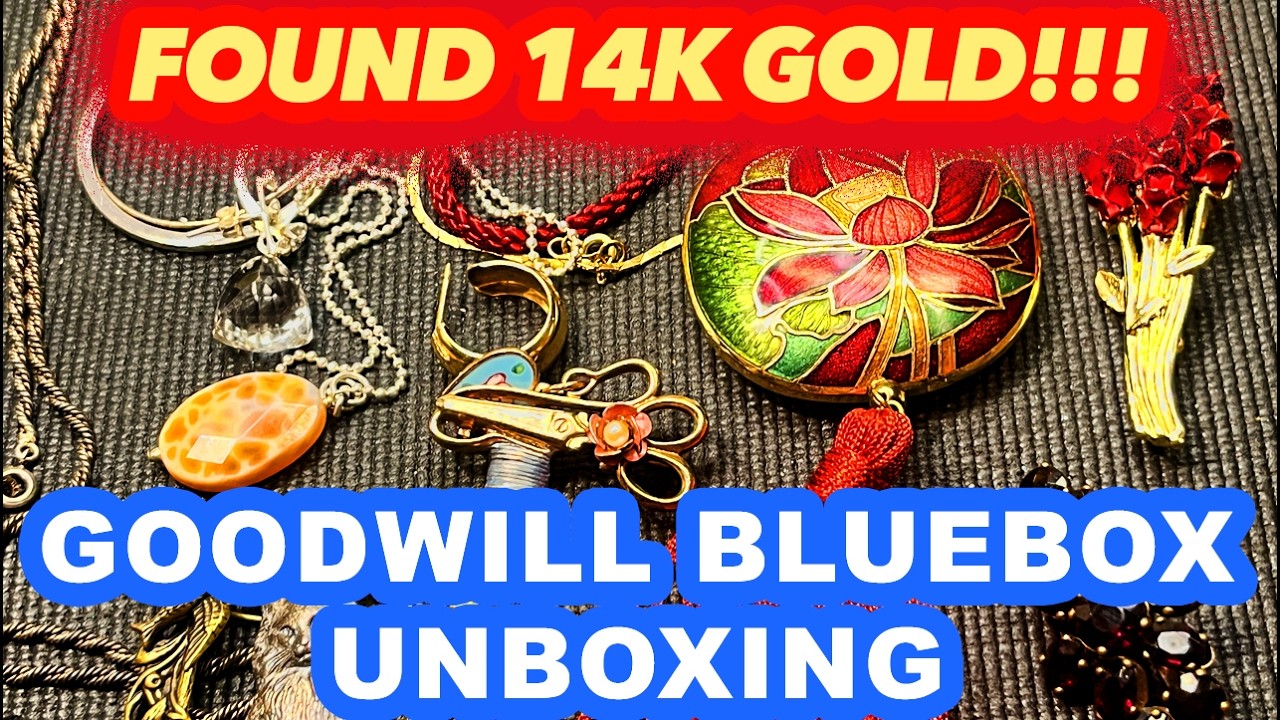 GOODWILL BLUEBOX MYSTERY 5 LBS JEWELRY UNBOXING: FOUND 14K GOLD!!! #jewelryunboxing #unboxing