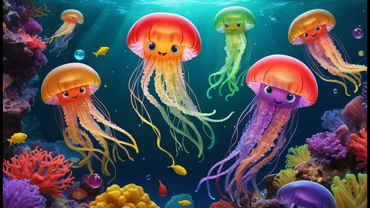 Cinco Pequeñas Medusas se Mueven | Canciones del Mar para Niños | Rimas Infantiles 2026