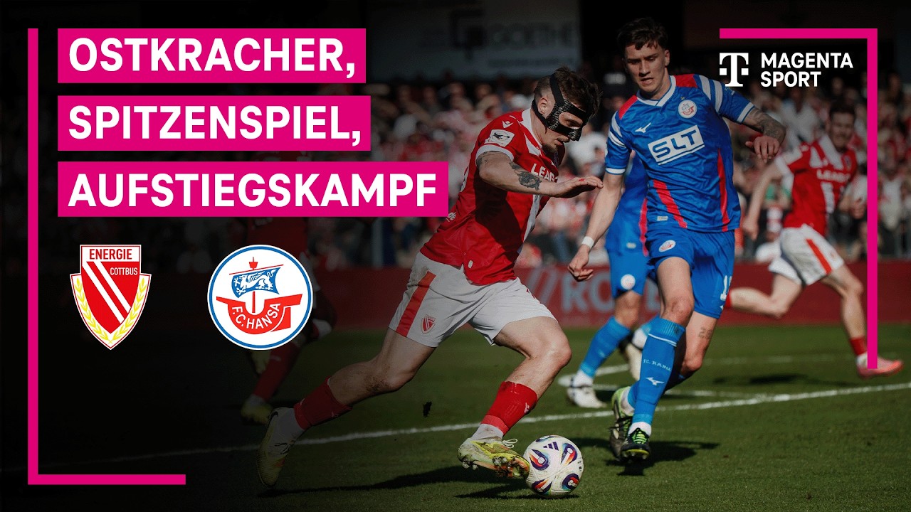 FC Energie Cottbus - F.C. Hansa Rostock, Highlights mit Live-Kommentar | 3. Liga | MAGENTA SPORT