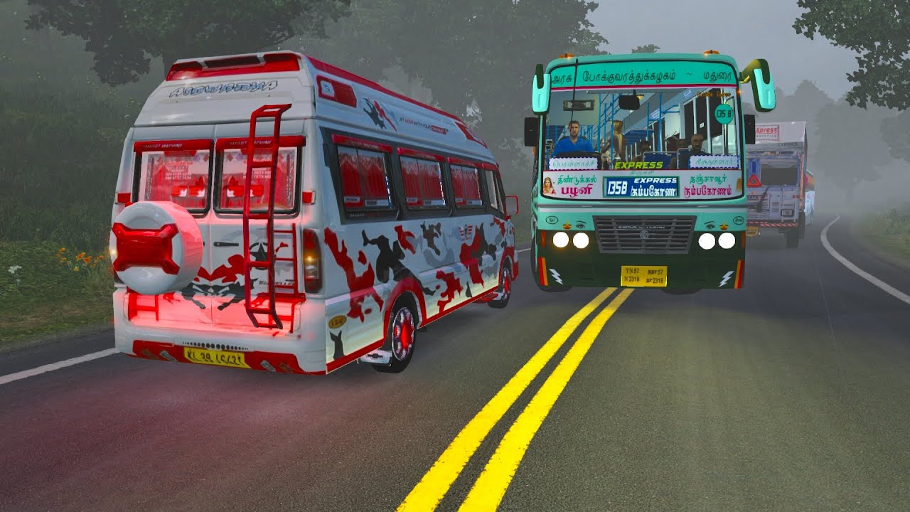 Bus Accident | TNSTC Express Bus vs Tourist Van  | TNSTC Bus Driving in Heavy Rain