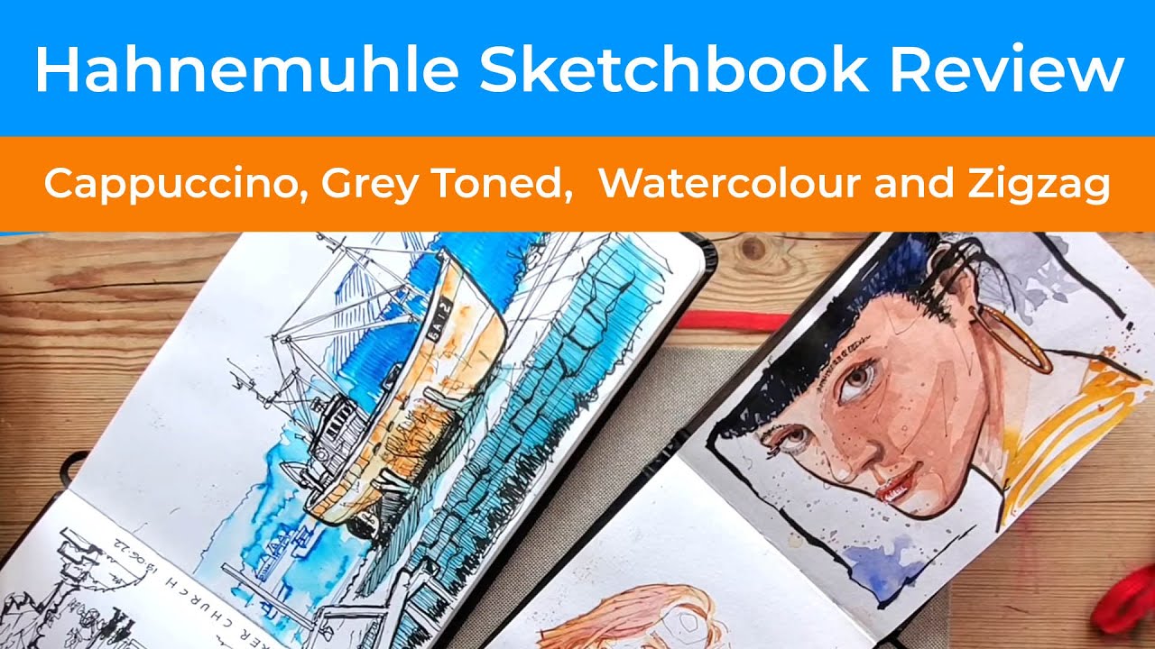 Hahnemuhle Sketchbook Review - Cappuccino, Grey Toned,  Watercolour and Zigzag