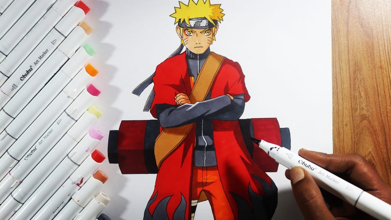 How to draw Naruto Sage Mode full body - Naruto Shippuden | Step by step Tutorial