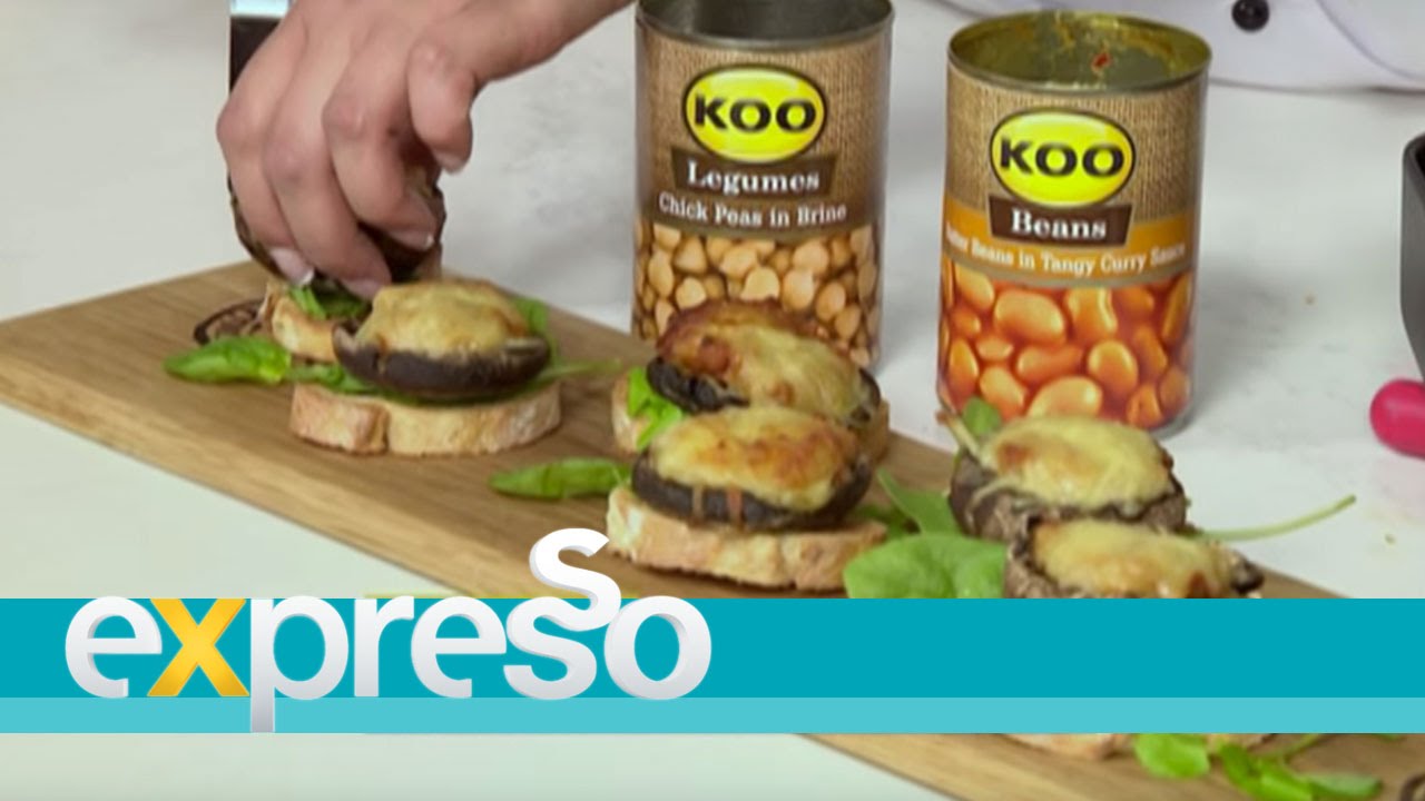 Koo Stuffed mushrooms on bruschetta