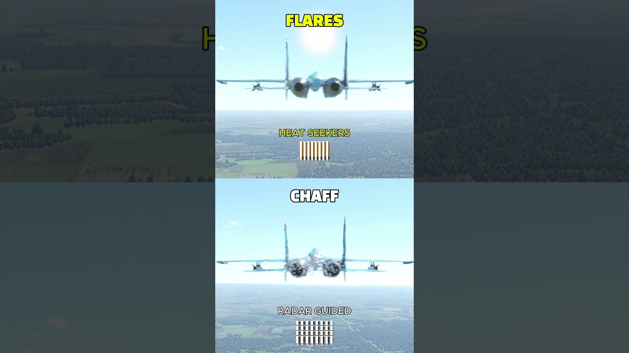 Chaff vs Flares  - Countermeasures in War Thunder - Visual Effects