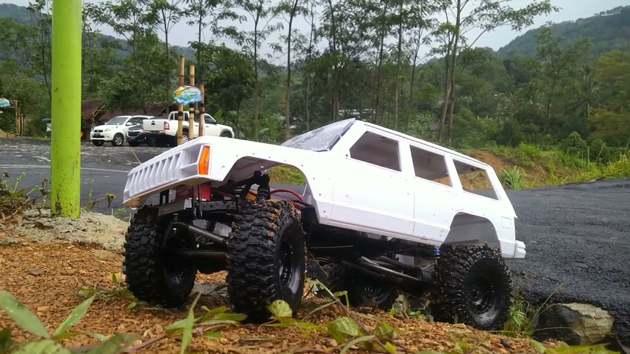 SCX10 ii Clone Austar | Body Cherokee WB 313 | RC Car 1/10 | Uji coba - 1st Run #rccar #rcadventure
