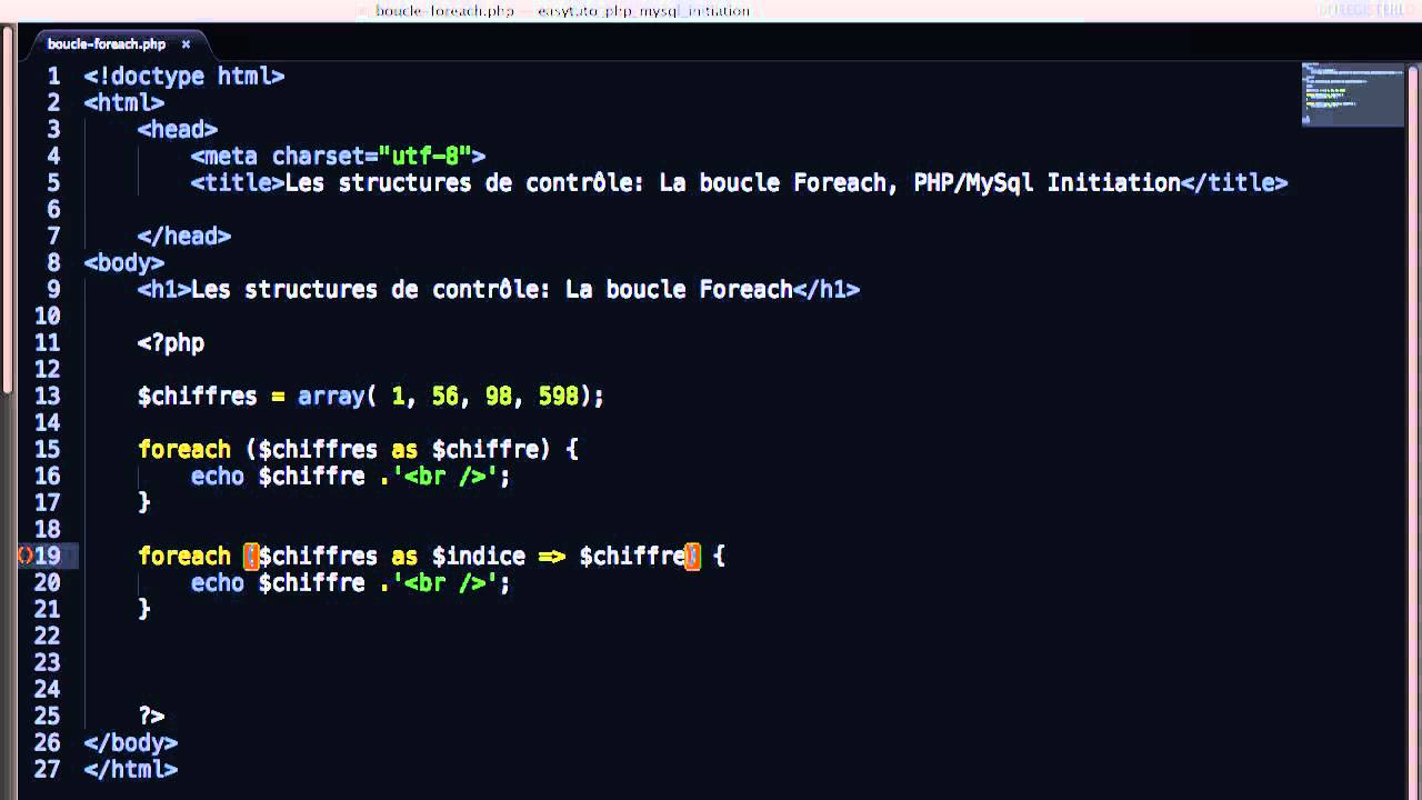 La boucle Foreach. Les structures de contrôle PHP