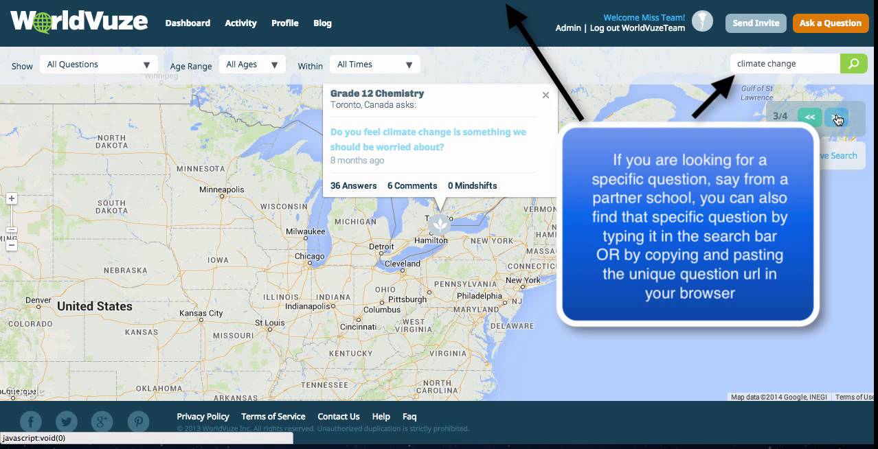 How do I navigate or search for a question?