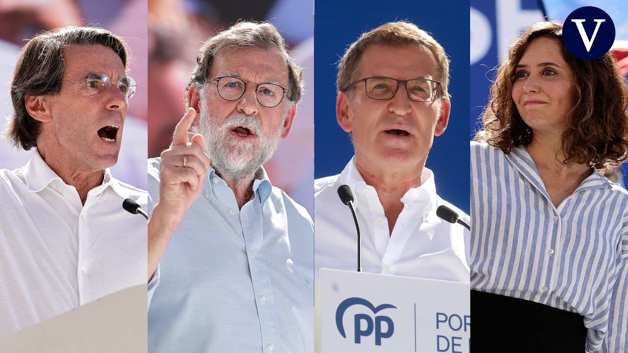 Los momentos más destacados del gran acto del PP en Madrid con Feijóo, Aznar, Rajoy y Ayuso
