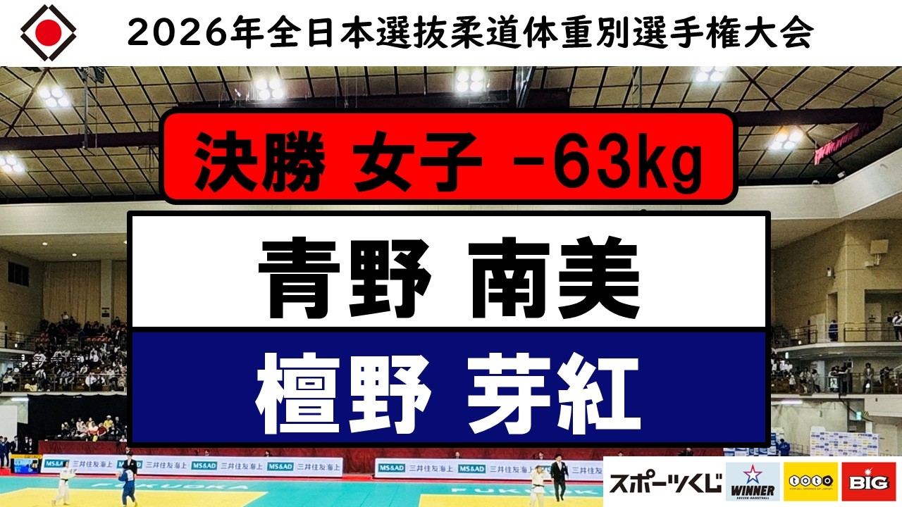 -63Kg 決勝戦 2026年全日本選抜柔道体重別選手権大会
