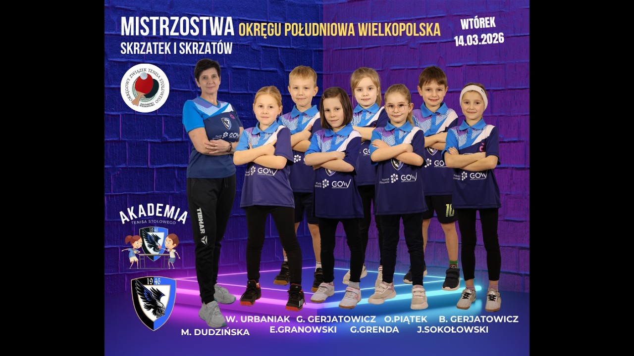 KAM1 : Mistrzostwa Okręgu Południowa Wielkopolska skrzatów i skrzatek. Wtórek 14.03.2026