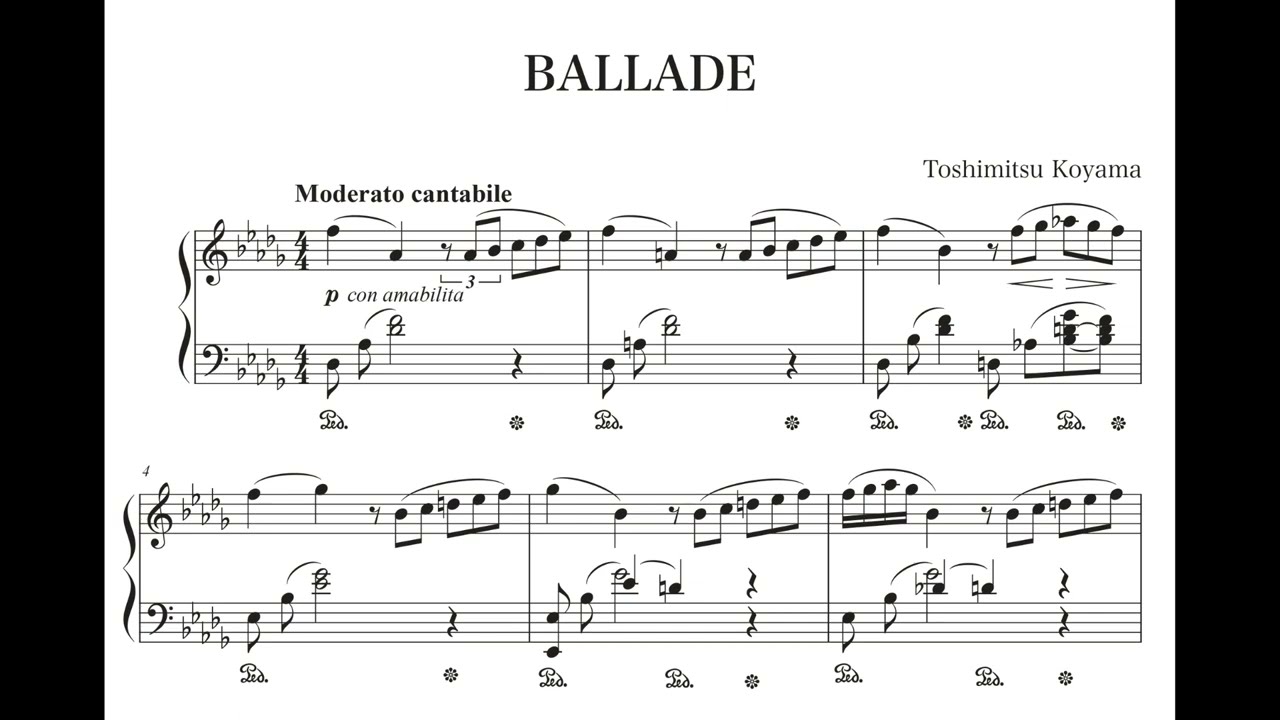 Toshimitsu Koyama - Ballade in D flat major（Piano : Asaka Miyoshi）バラード 変ニ長調　作曲：湖山聡充（ピアノ：三好朝香）