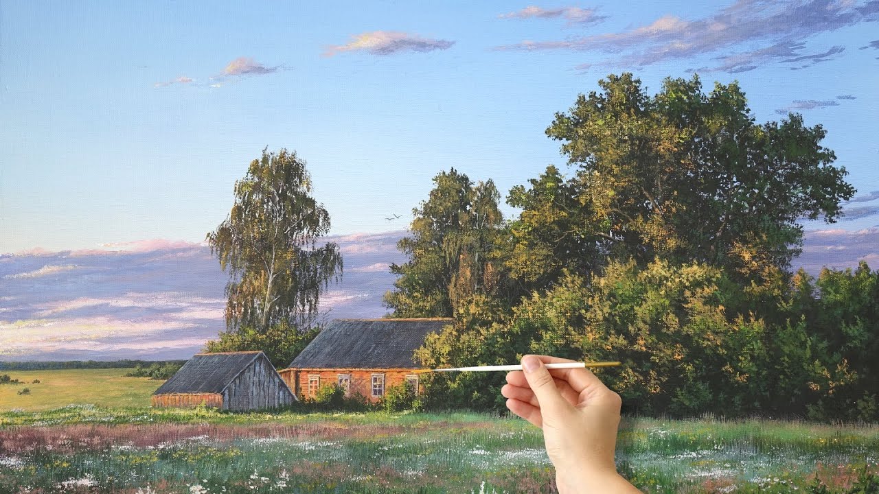 How to paint summer landscape 