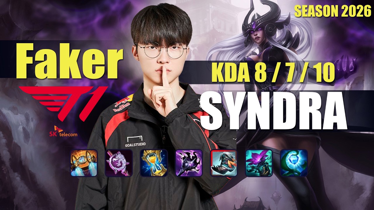 T1 Faker SYNDRA vs GALIO Mid - Patch 26.13 KR Ranked | lolrec