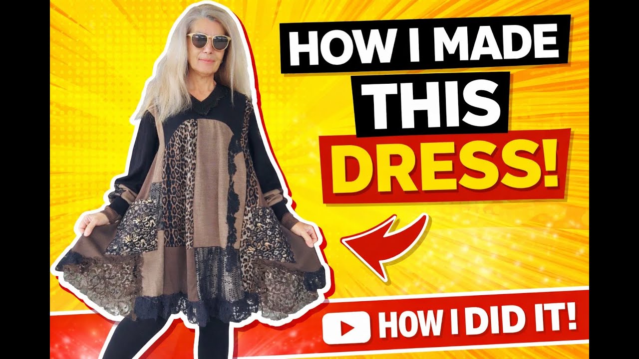 DIY Recycling Sweaters Tutorial/How To Sew Tunic Dress #fashion #sewingtutorial #plussizefashion