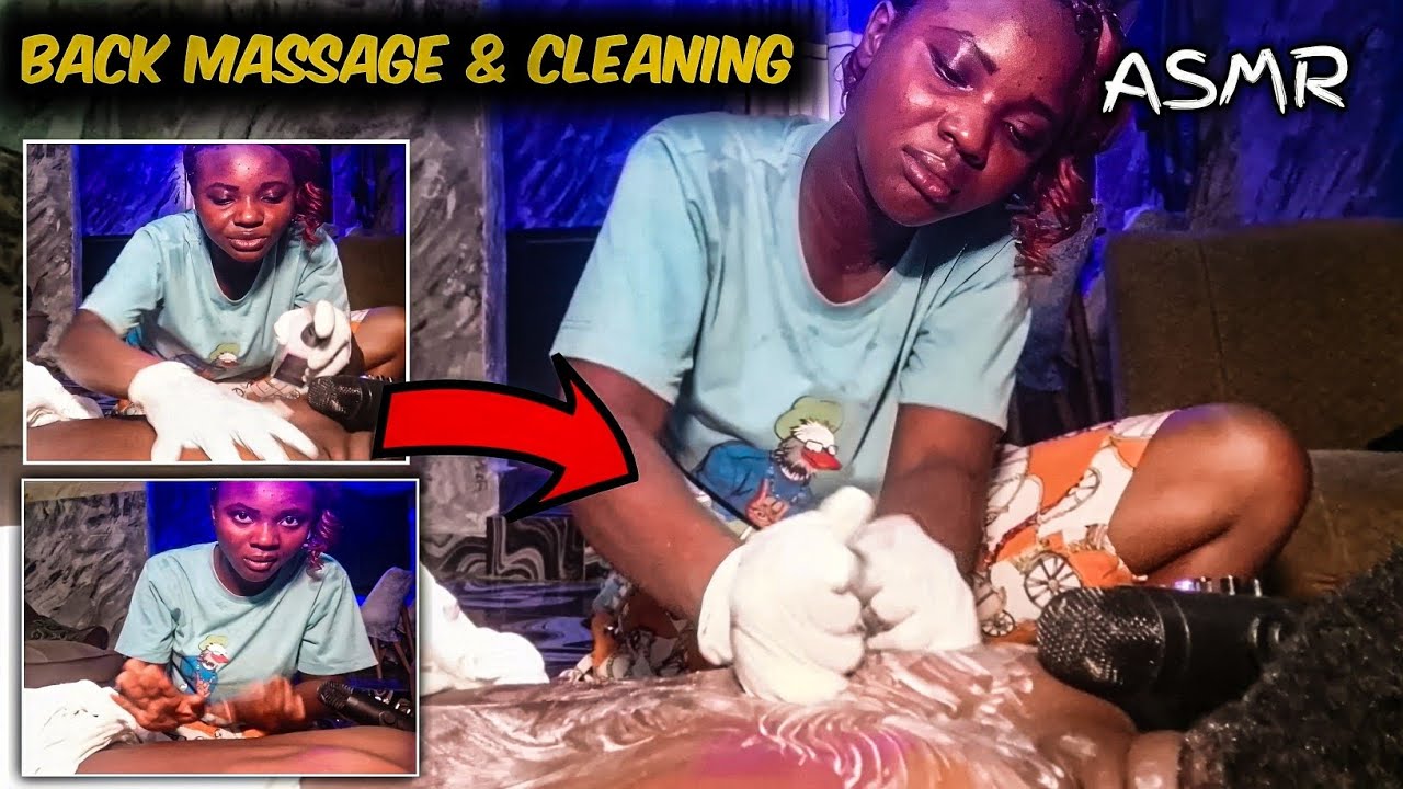 ASMR✨ tingling back massage and back scrubbing, like Miriam ASMR (gum Chewing sound)