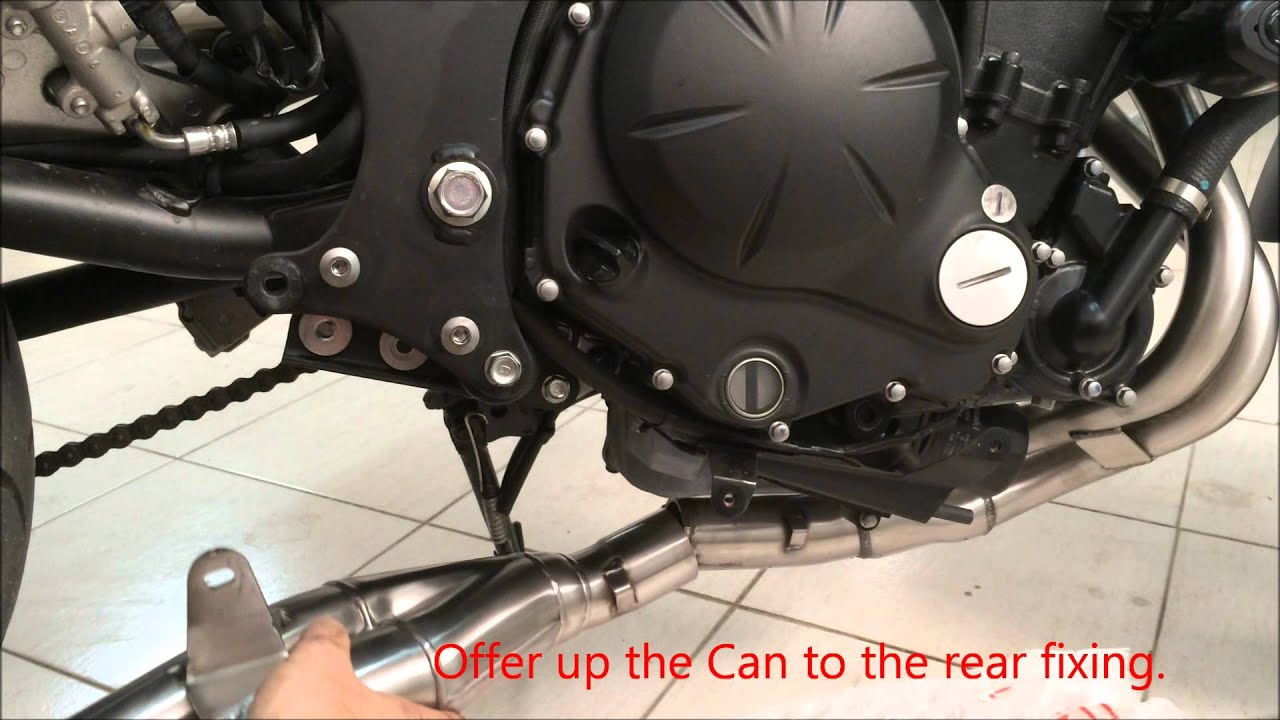 Kawasaki ER6 2013 2014 unboxing and fitting of IXIL Full exhaust system.