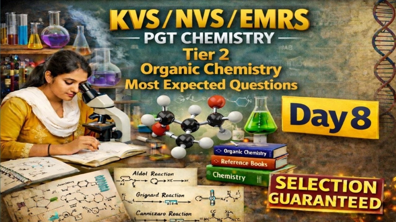 DAY-8 | Most Expected Organic Chemistry Questions 🔥| KVS/NVS/EMRS PGT CHEMISTRY Tier-2 2026