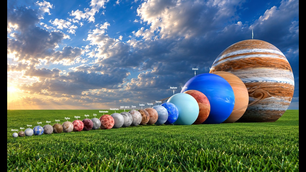 Solar System Planets 3D Size Comparison | From Ceres to Jupiter | 4K