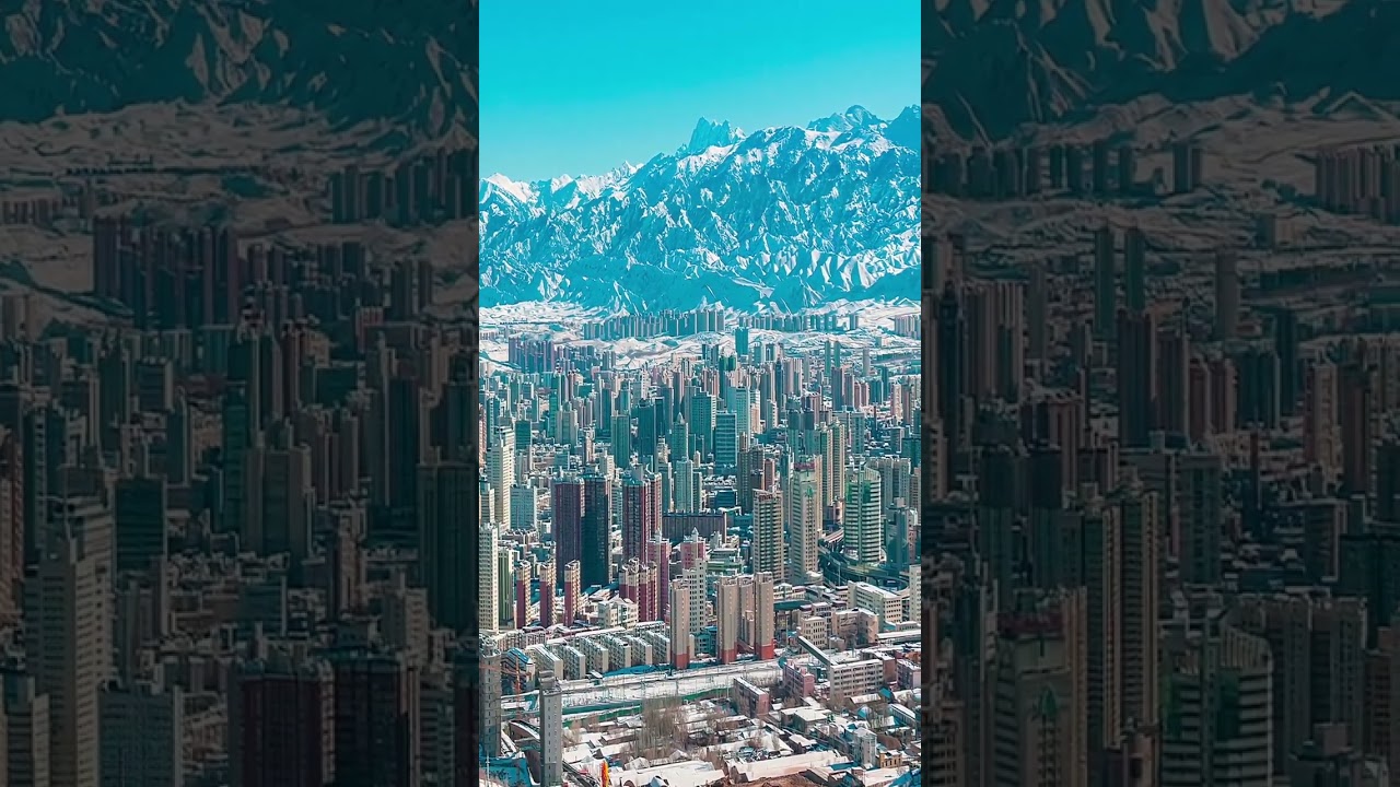Urumqi, Xinjiang, a city at the foot of the Tianshan Mountains.